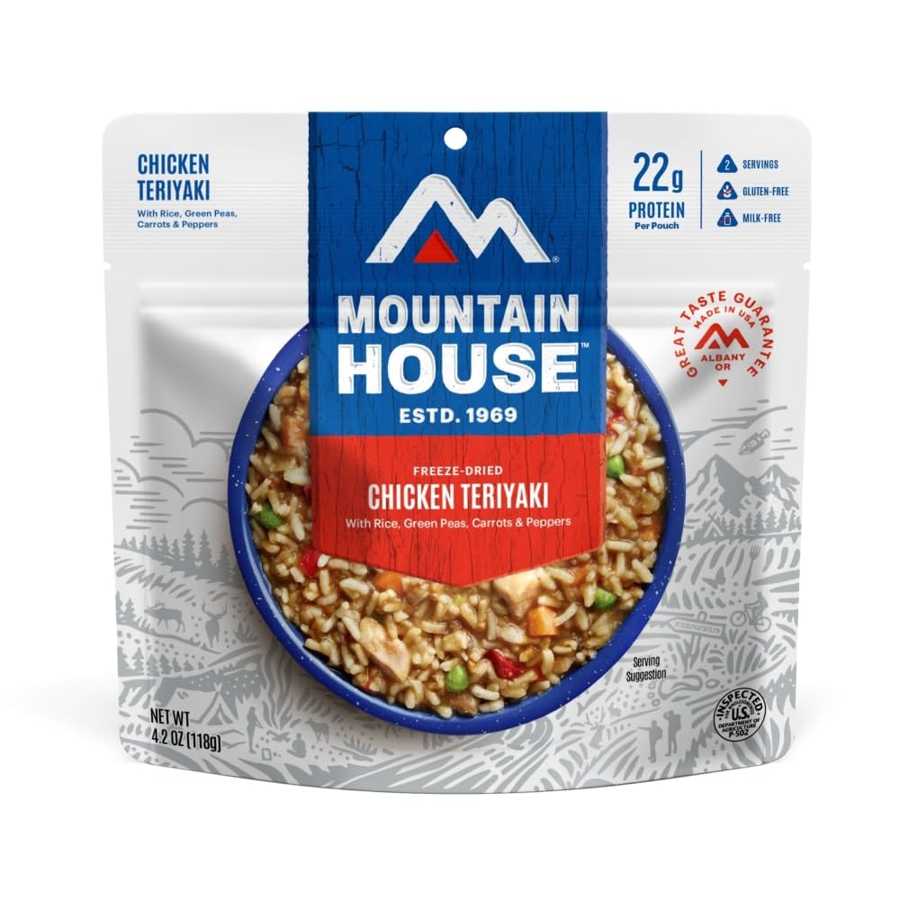 Mountain House Chicken Teriyaki With Rice | Freeze Dried Backpacking & Camping Food | 2 Servings | Gluten-Free