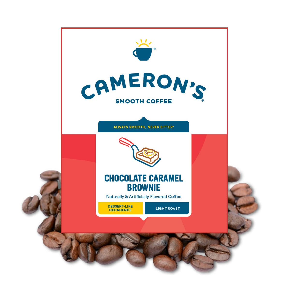 Camerons Coffee Roasted Whole Bean Coffee, Flavored, Chocolate Caramel Brownie, 4 Pound
