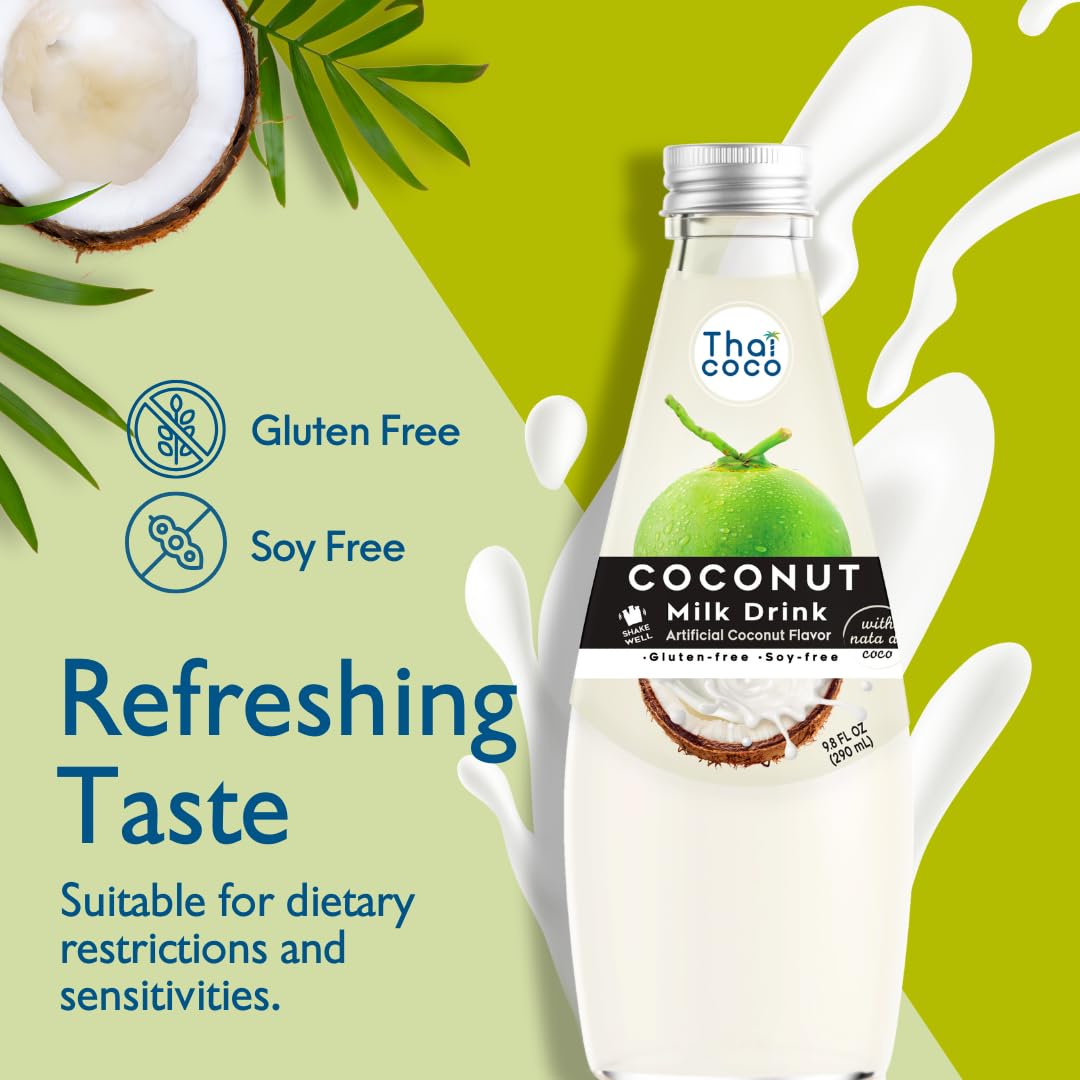 Thai Coco - Original Coconut Milk Drink with Nata De Coco - 9.8 fl. oz. 12 Pk