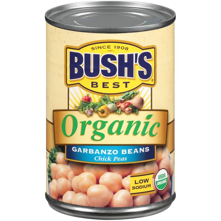 Bush'S Best, Organic Garbanzos - Chick Peas, 15 Oz (Pack Of 18)