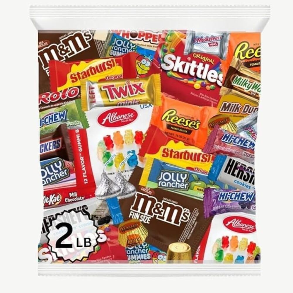 Ultimate Assorted Classic Candy Mix Variety Pack - 2 lbs | Bulk Fun Size, Individually Wrapped Candy for Parties, Office Bowls, 