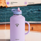 Topre 64 Oz Water Bottle Insulated With Handle And Carry Pouch, Half Gallon Stainless Steel Water Bottles Mug With Straw Lid Spo