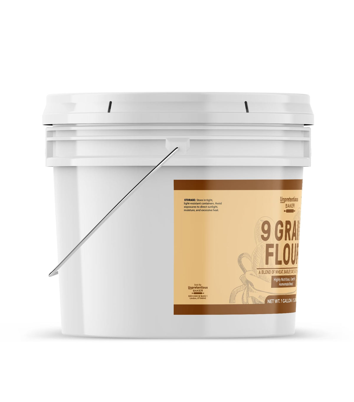 Unpretentious 9 Grain Flour, 1 Gallon, Bread & Dough, Storable, Fresh Homemade Bread