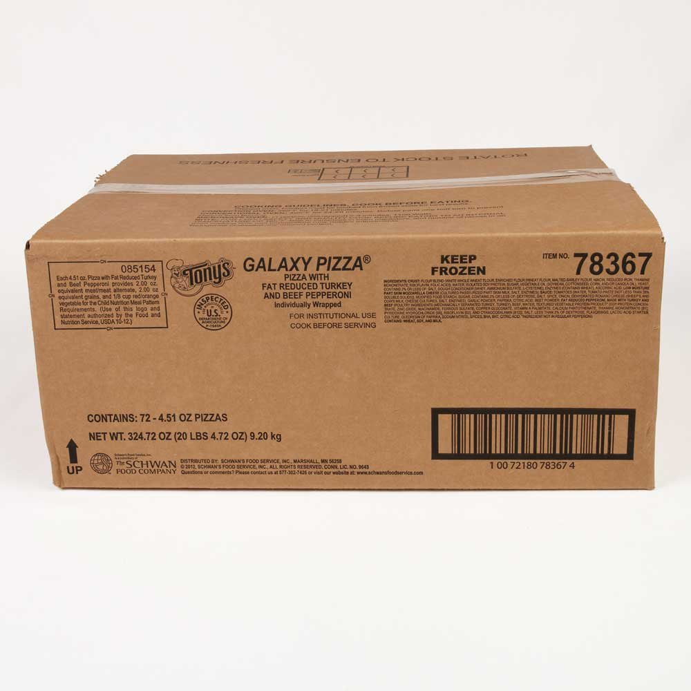 Tonys Galaxy Whole Grain Round Pepperoni Pizza, 4.51 Ounce -- 72 per case.