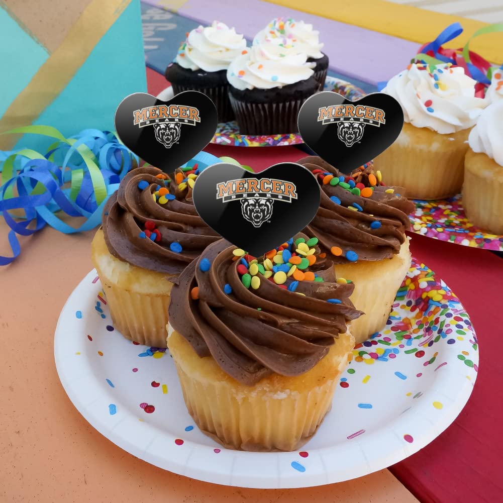 GRAPHICS & MORE Cupcake Picks Set of 6, Heart Design, Acrylic, One Size, Mercer University