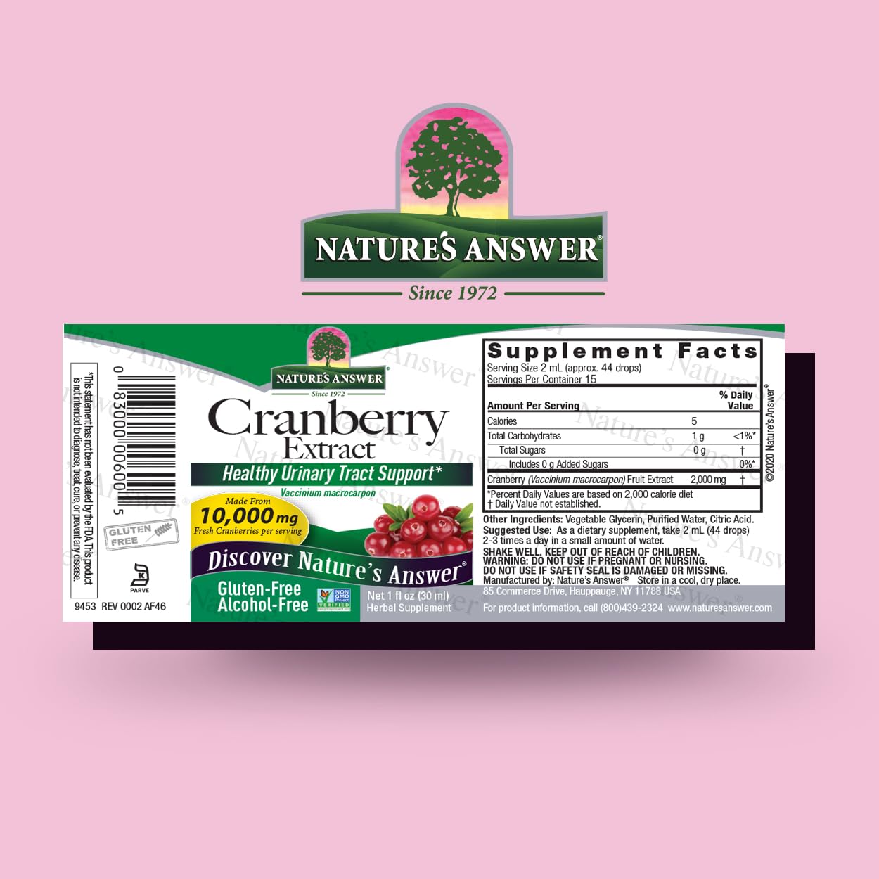 Natures Answer Cranberry Extract -   -Free, 1 Fl Oz, Model AF46