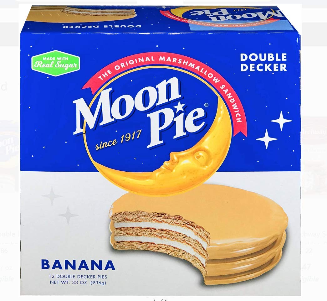 MoonPie Double Decker, Banana, 2.75 oz, 12 Count Pack