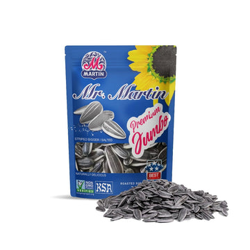 Mr. Martin Enhanced Jumbo Salted Sunflower Seeds To Eat, Roasted, Keto Friendly Snack, Kosher, Non-Gmo, Vegan - 3.75 Oz, 16 Pack