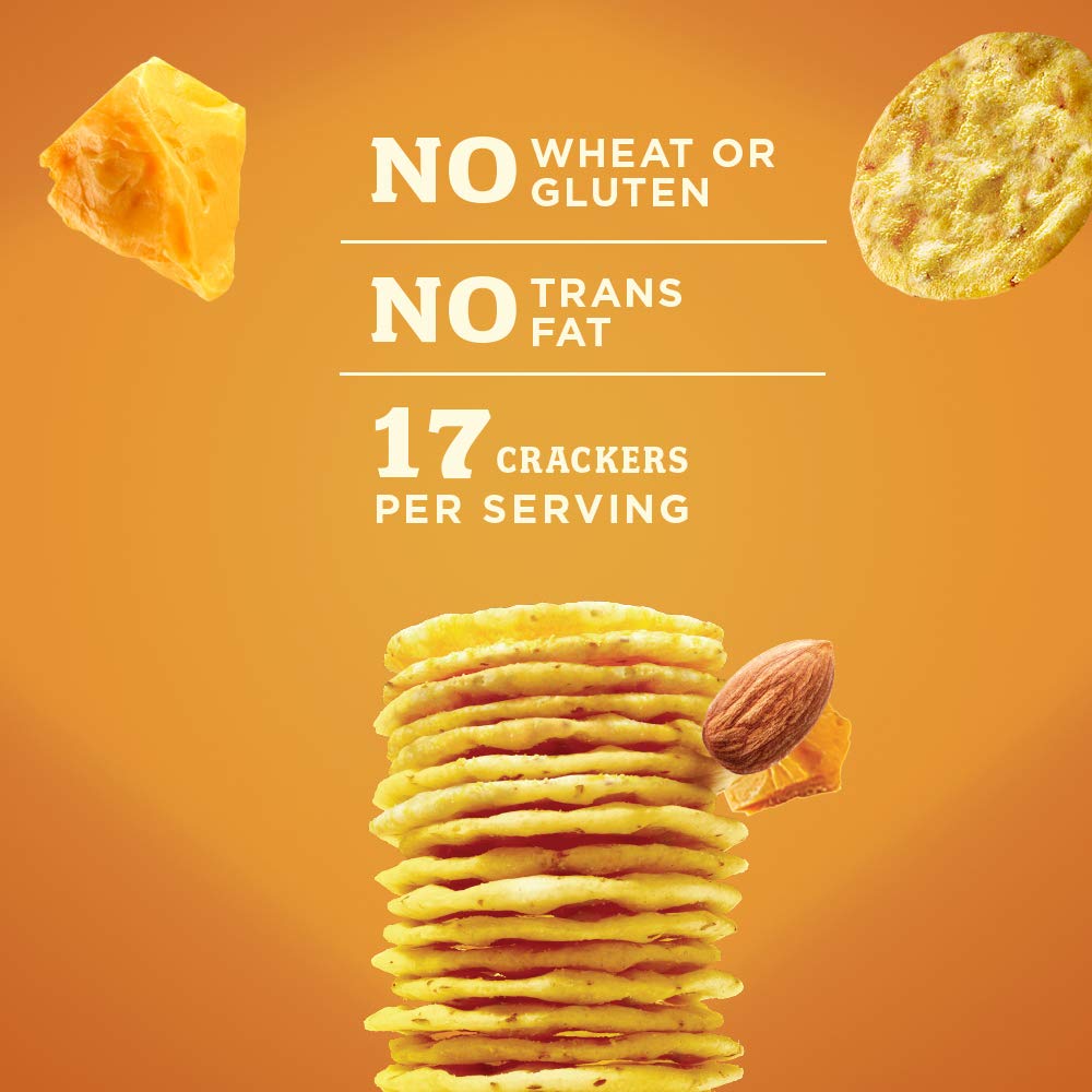 Blue Diamond Almonds Nut Thins Cheddar Cheese Gluten Free Cracker Crisps, 4.25 Oz Boxes (Pack Of 6)