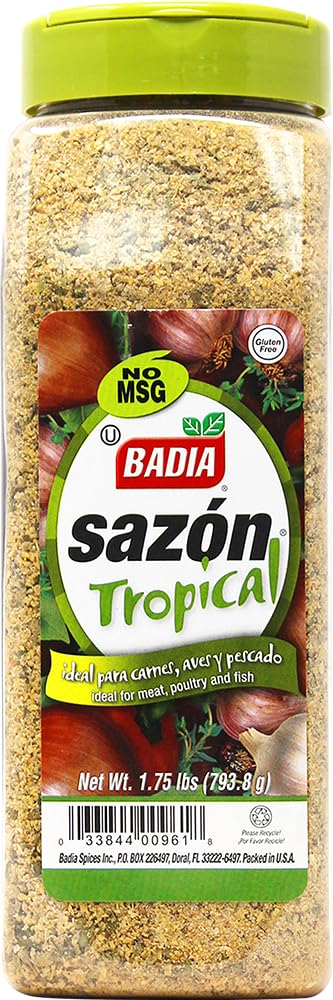 Badia Sazon Tropical, 1.75 lbs - Zesty Blend for Meats, Poultry, Seafood