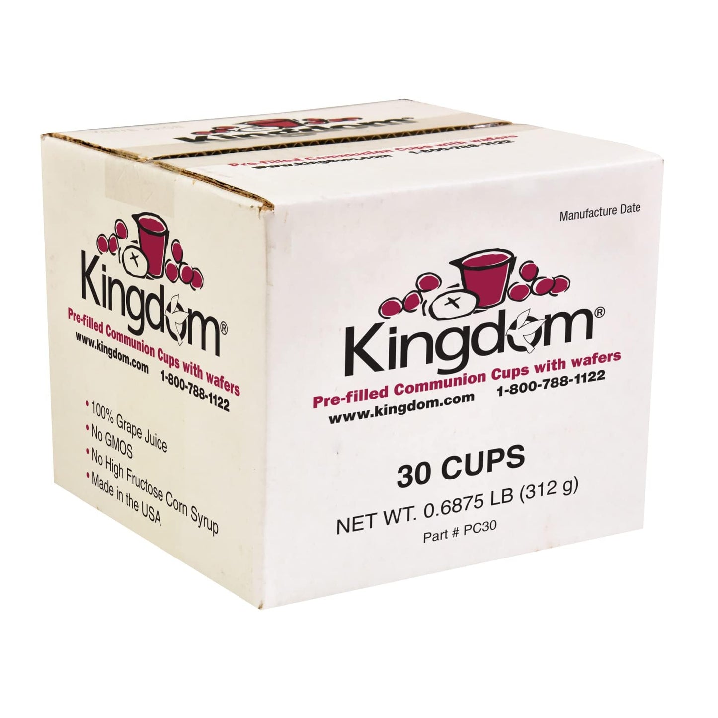 Kingdom Prefilled Communion Cups With Wafers - 30 Count