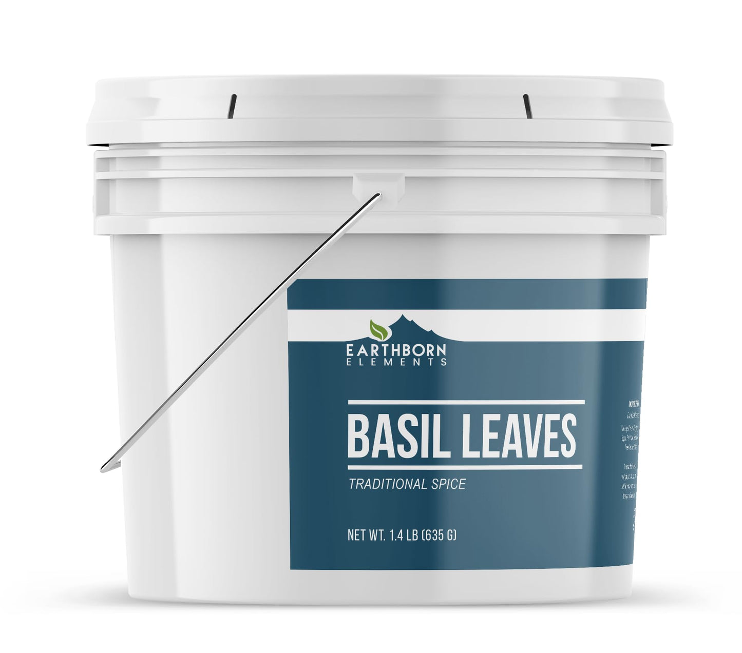 Earthborn Elements Basil Leaves 1 Gallon Bucket, Kitchen Staple, Aromatic & Versatile, Chopped