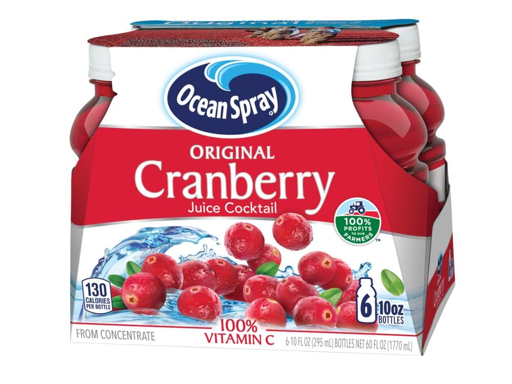 Ocean Spray Cranberry Cocktail Juice Drink, 10 Fl Oz (Pack of 6), 60 Fl Oz Total