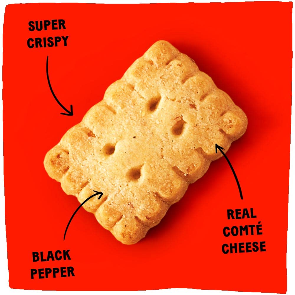 Michel Et Augustin Cheese Crackers, Comt   Cheese Biscuits With Black Pepper, Crispy Gourmet Snacks, Savory Snacks Party Cracker