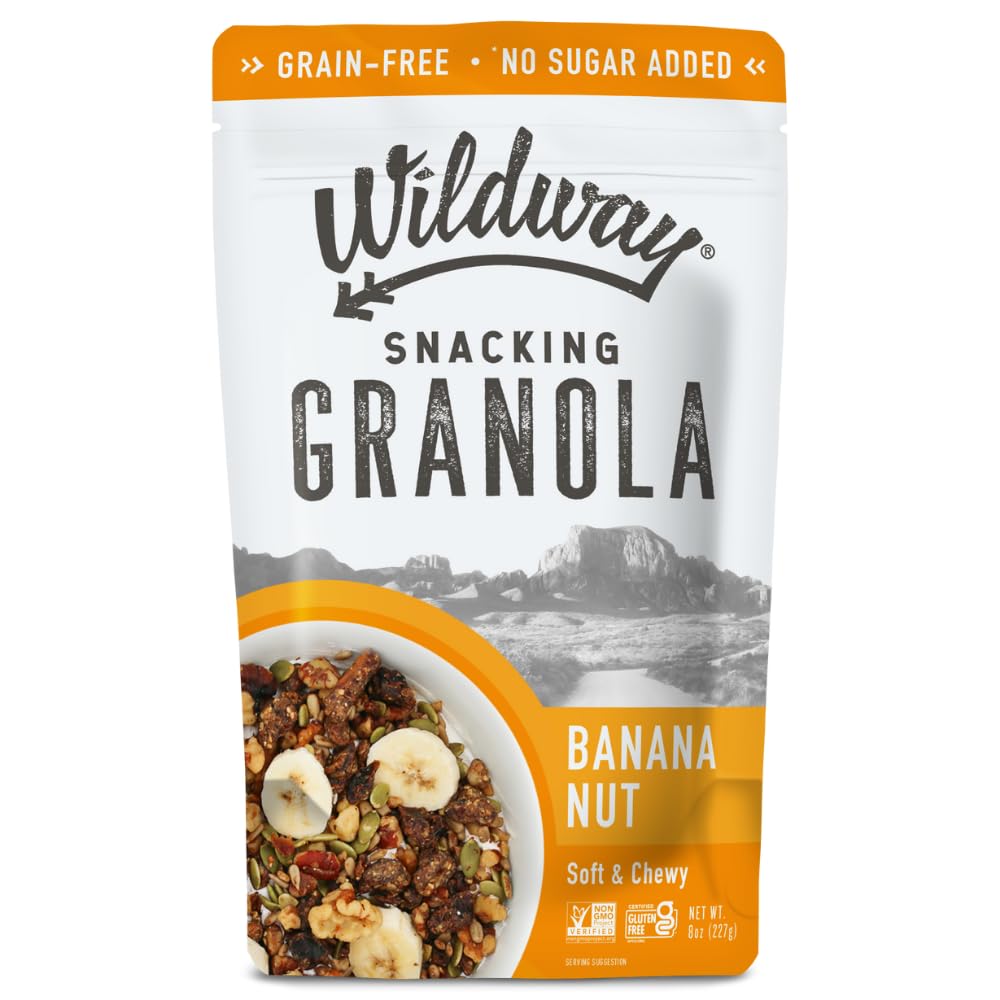 Wildway Keto Granola, Banana Nut, Grain-Free, Vegan, Low Carb, 8 oz, Pack of 6