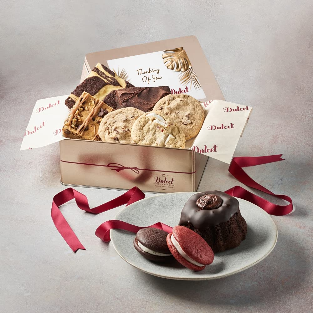Dulcet Gift Baskets Thinking of You Gourmet Food Gift Basket for Women, Men, Dad, Mom, College Friends
