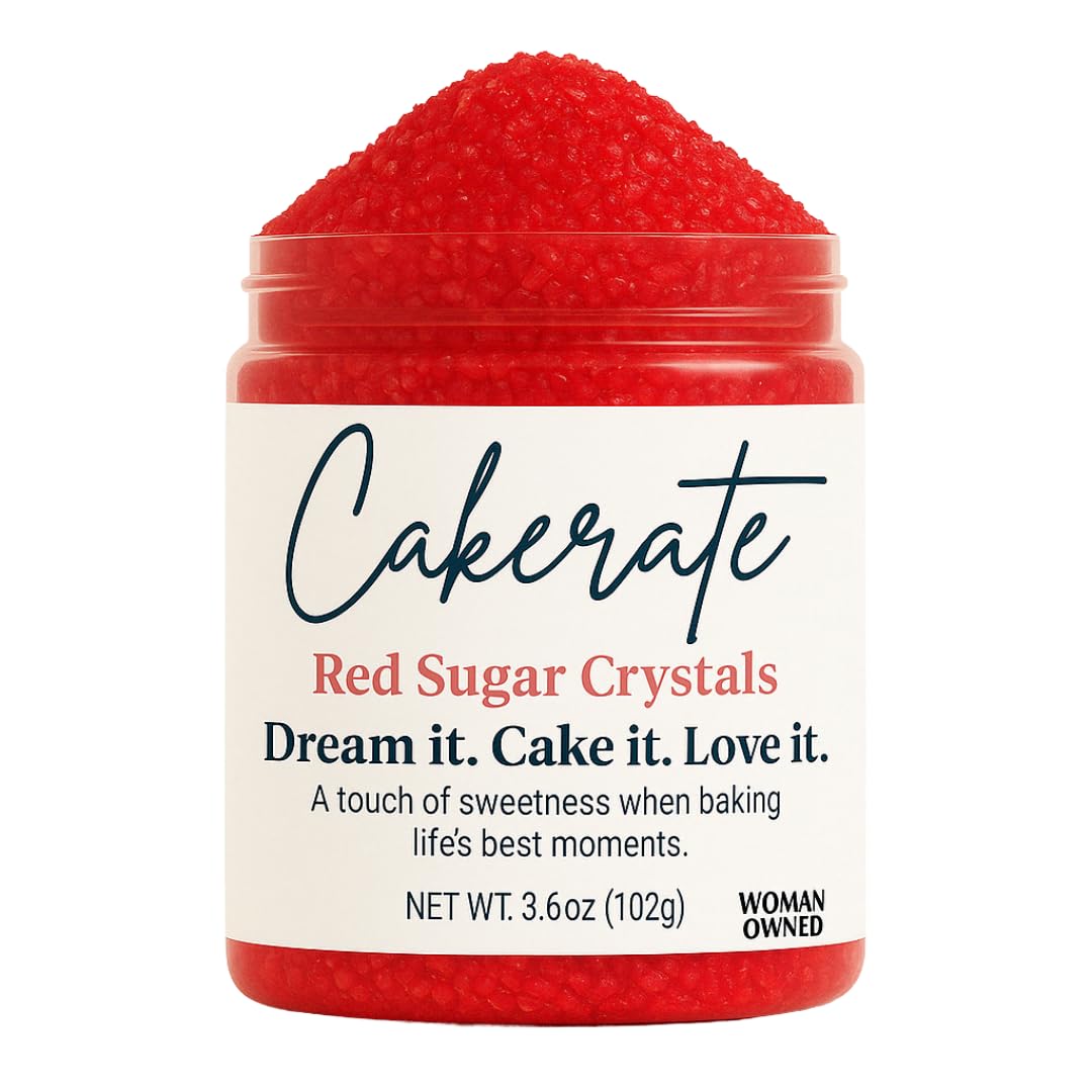 Wholesale Sugar Flowers Red Sugar Crystals for Baking Topping - 3.6 oz, Ideal for Cakes, Cookies, Cupcakes & Desserts