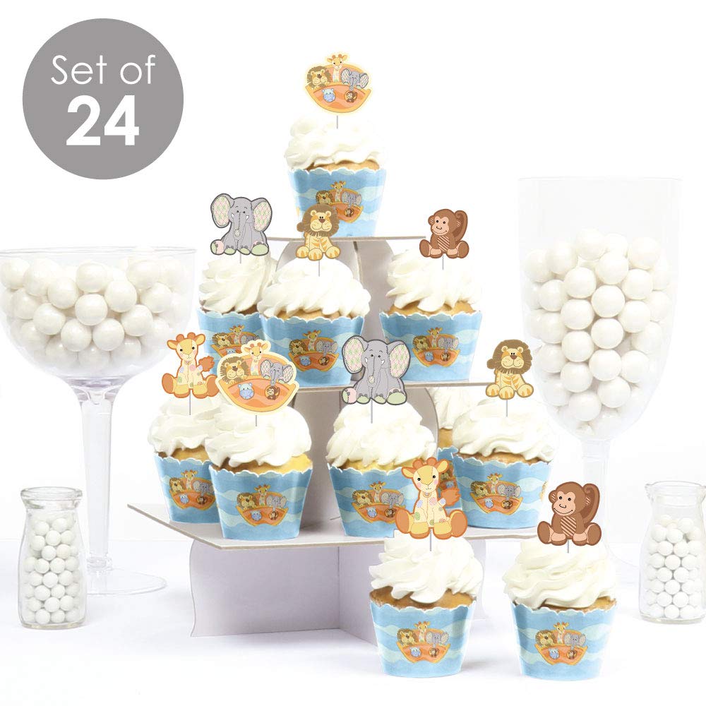 Big Dot of Happiness Cupcake Decoration Kit - 24 Cupcake Wrappers & Picks, Multicolor, Paper, 1.75 x 2.5, Model BD4052tpk