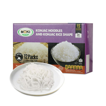 MOKI Konjac Shirataki Noodles, Low Carb Gluten-Free Pasta, 12 Packs, 3.53 oz Each, Vegan, Keto & Paleo-Friendly, Plant-Based