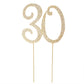 Honbay Cake Topper, Sparkly Crystal Rhinestones Decoration for 30th Birthday or Wedding Anniversary, Gold