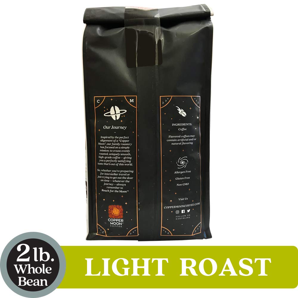 Copper Moon Light Roast Whole Bean Coffee, Bean me Up, 2 Lb