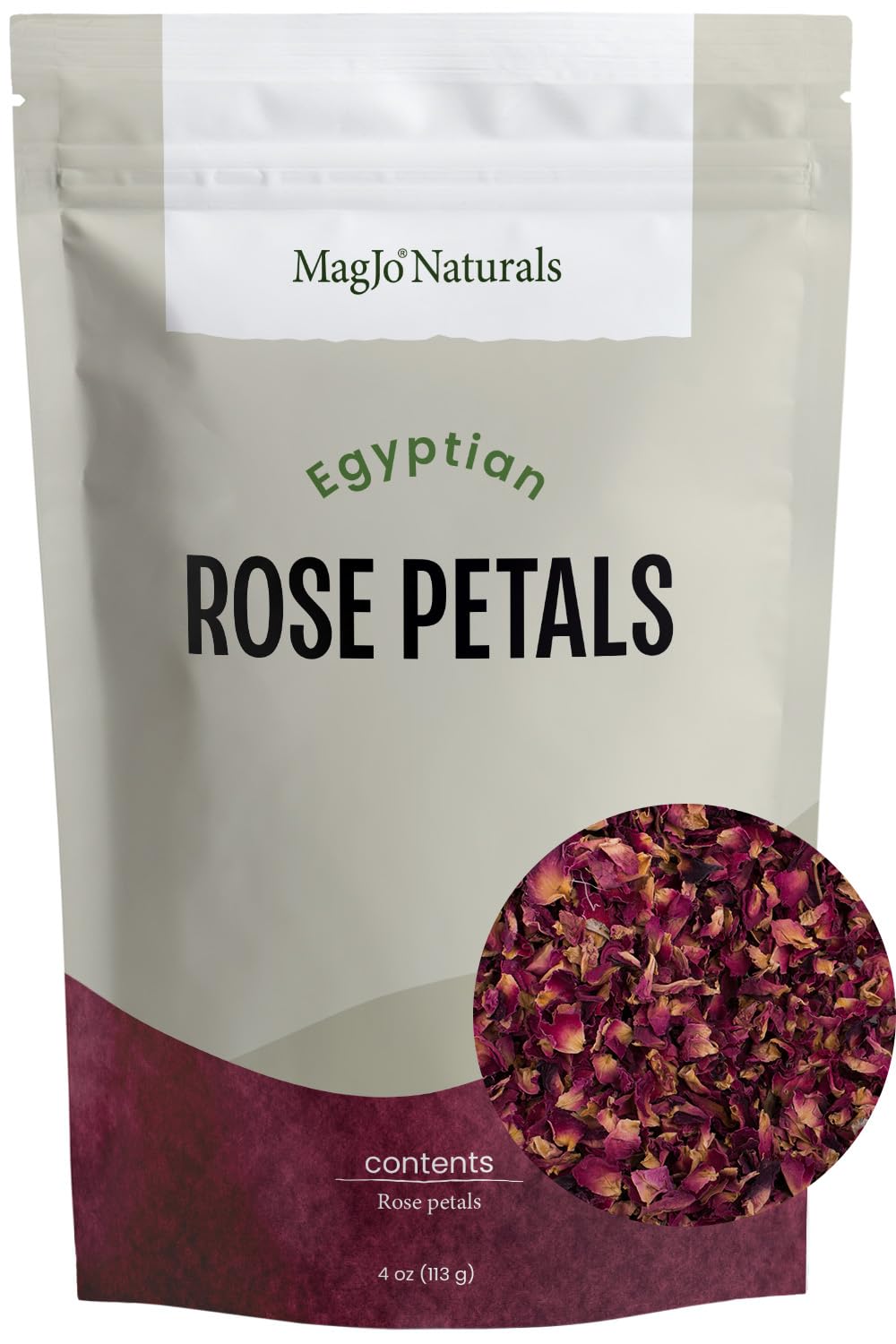 MagJo Dried Red Rose Petals | Culinary Grade A | 4 Ounces (Quarter Pound)