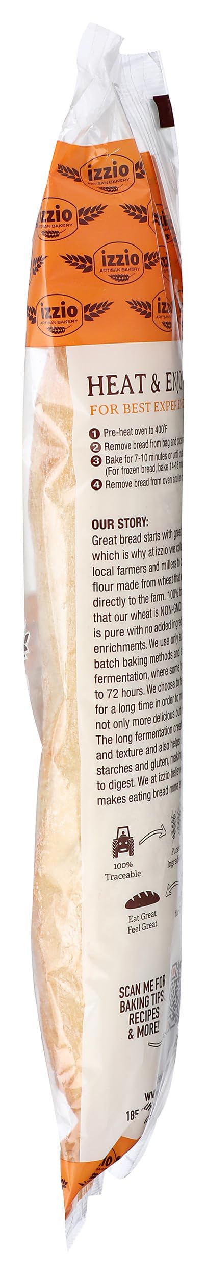 IZZIO ARTISAN BAKERY Take & Bake Demi Baguette, 12 Ounce (Frozen)