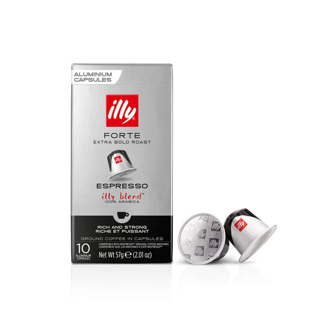 illy Aluminum Espresso compact pieces Compatible with Nespresso - Classico, Forte, Intenso, Decaf, Lungo - 10 Count (Pack of 5)