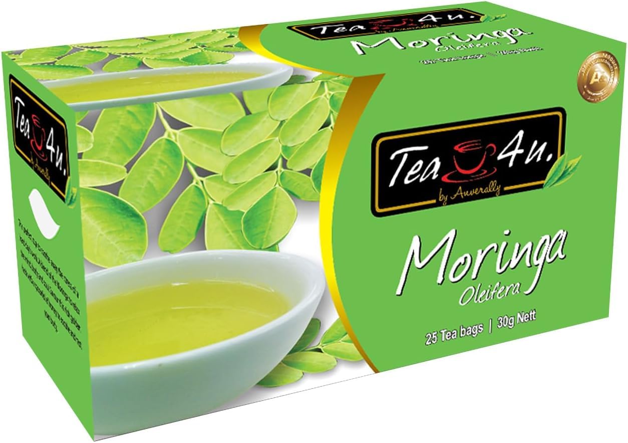 TEA 4U Moringa Oleifera Energy Tea - 25 Count Sealed Tea Bags, Flavorful Blended Distinct Flavors