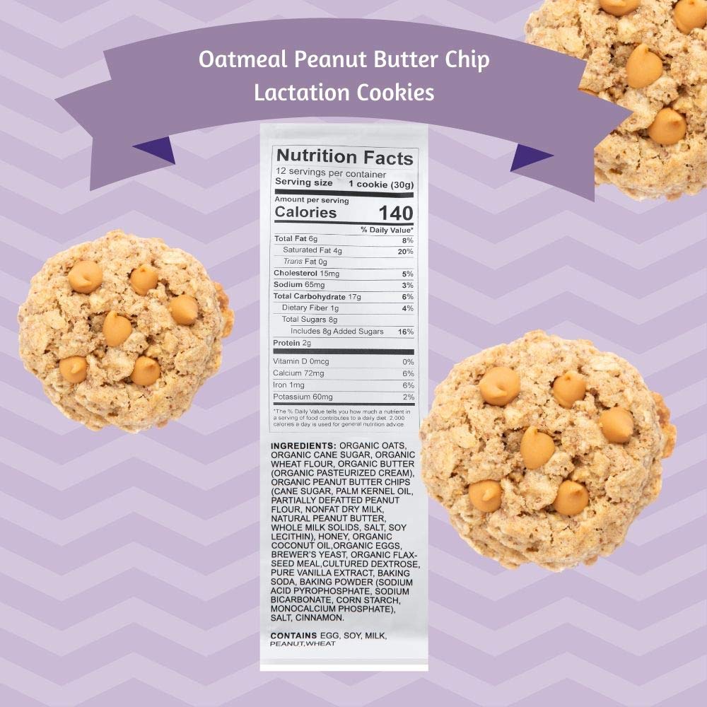 MilkBliss Soft Baked Lactation Cookies, Dark Chocolate Chip & Peanut Butter Chip, All Natural, 12 Ounce (Pack of 2)