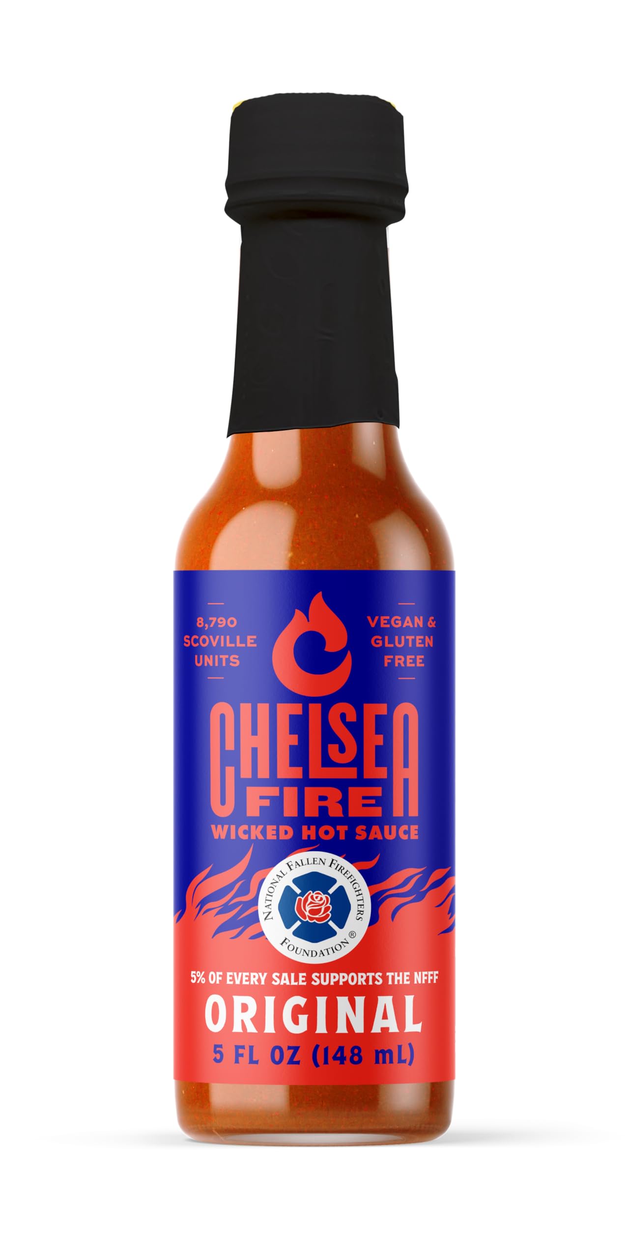 CHELSEA FIRE Wicked Hot Original Hot Sauce – Sweet and Spicy Tropical Heat, Gourmet Hot Sauce with Fresh Original Flavor – Perfect for Grilling, Marinades, and Dipping – 5 FL OZ Bottle