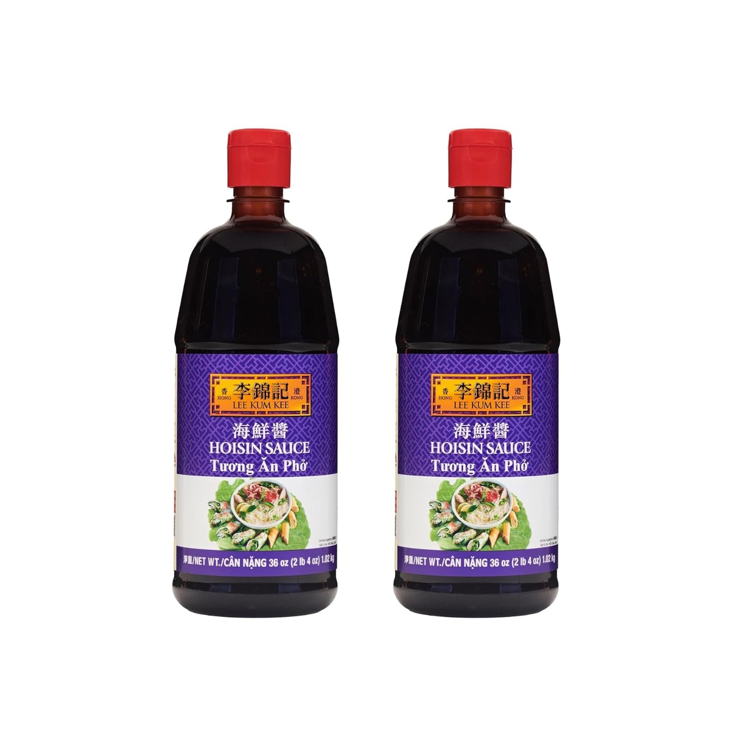 Lee Kum Kee Hoisin Sauce (36 oz - 2 Pack), Sweet & Savory, Ideal for Marinades, BBQ Sauce, Dips, Stir-Frying, Pizza, Peking Duck
