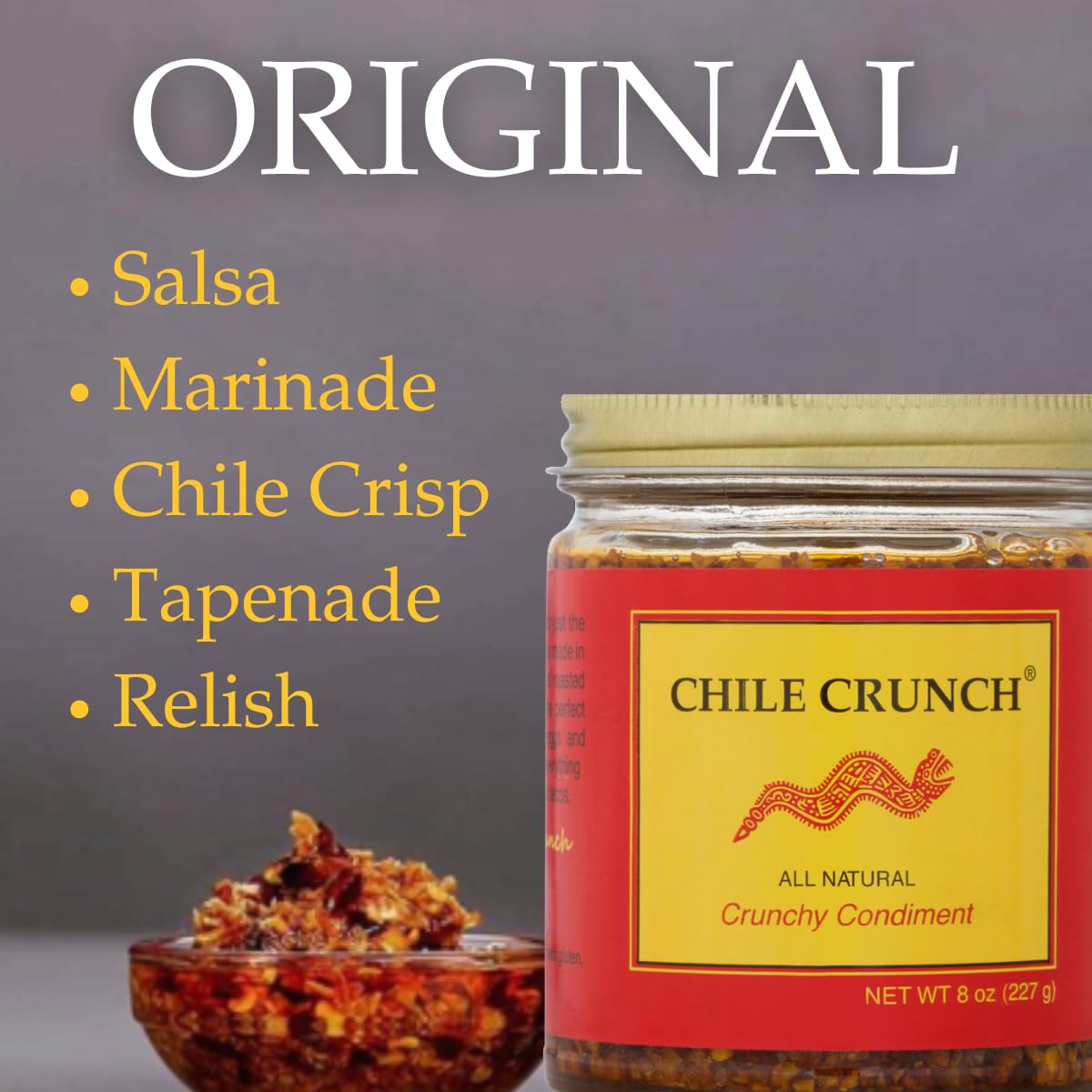 Chile Crunch - A Crunchy All Natural Spicy Condiment (Original) - 3 Pack