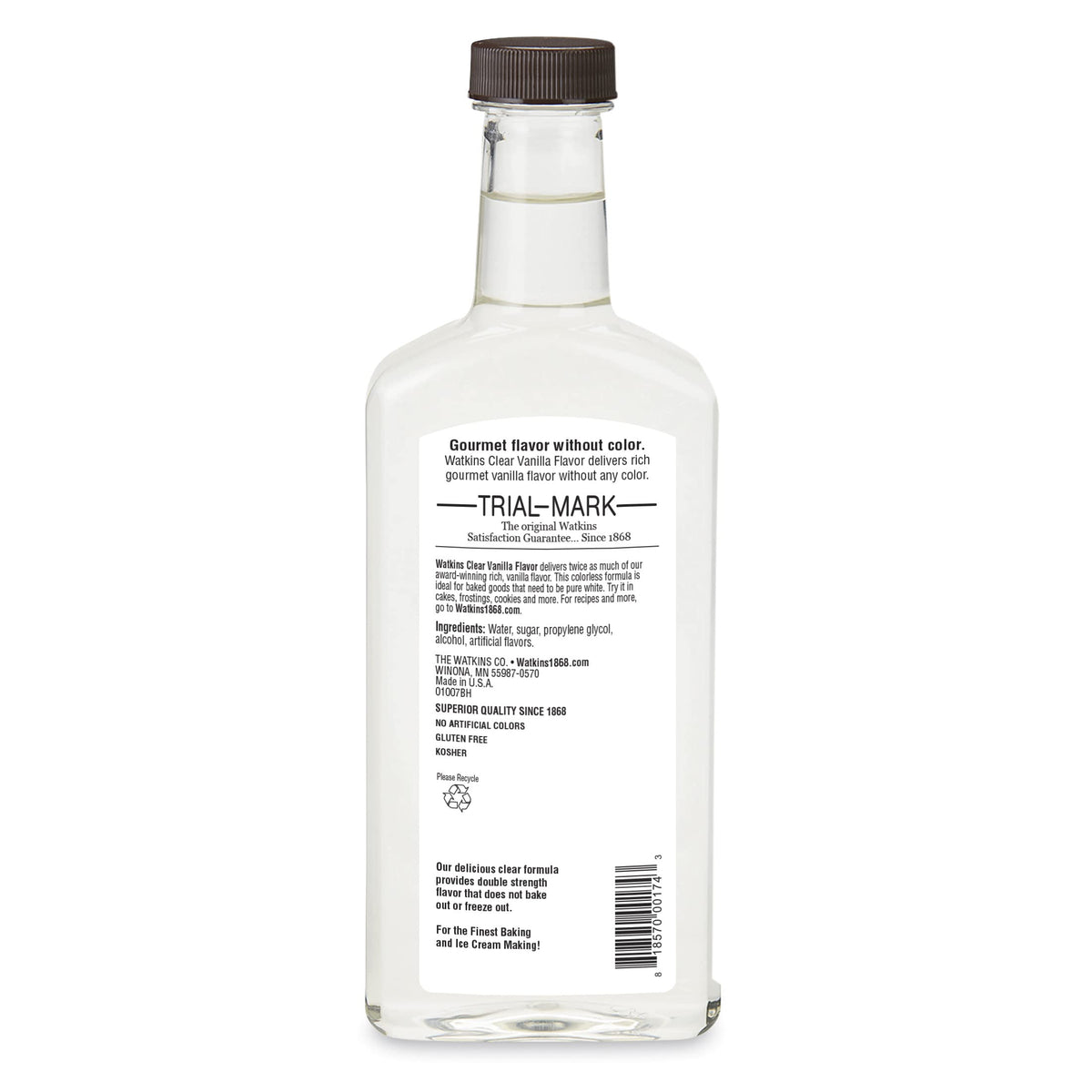 Watkins Clear Vanilla Flavor, 11 Fl. Oz. Bottle, 1 Count (Packaging May Vary)