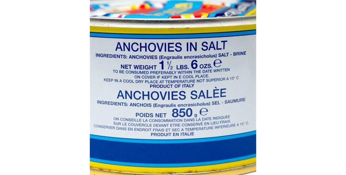 Italian Anchovies in Sea Salt by Scalia (29.9 ounce)