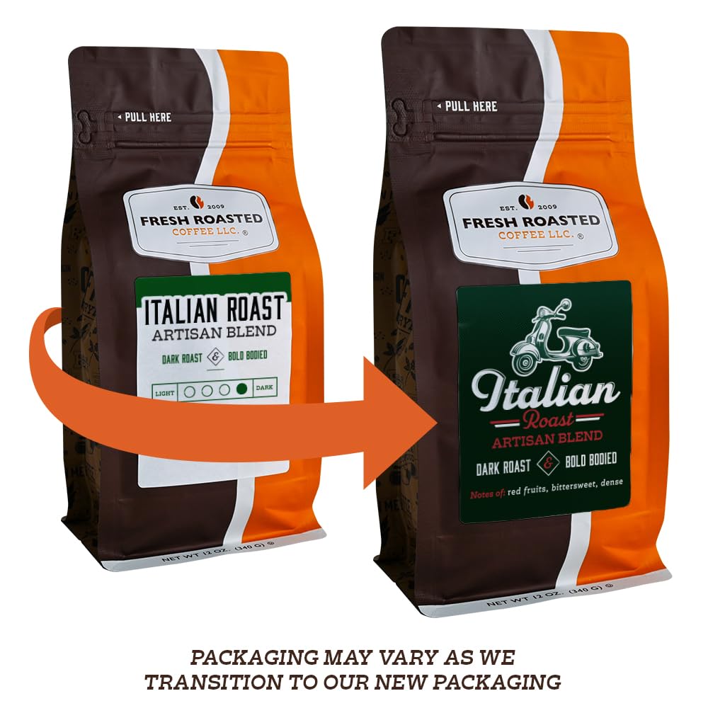 Fresh Roasted Coffee, Italian Roast, 12 Oz, Dark, Kosher, Ground