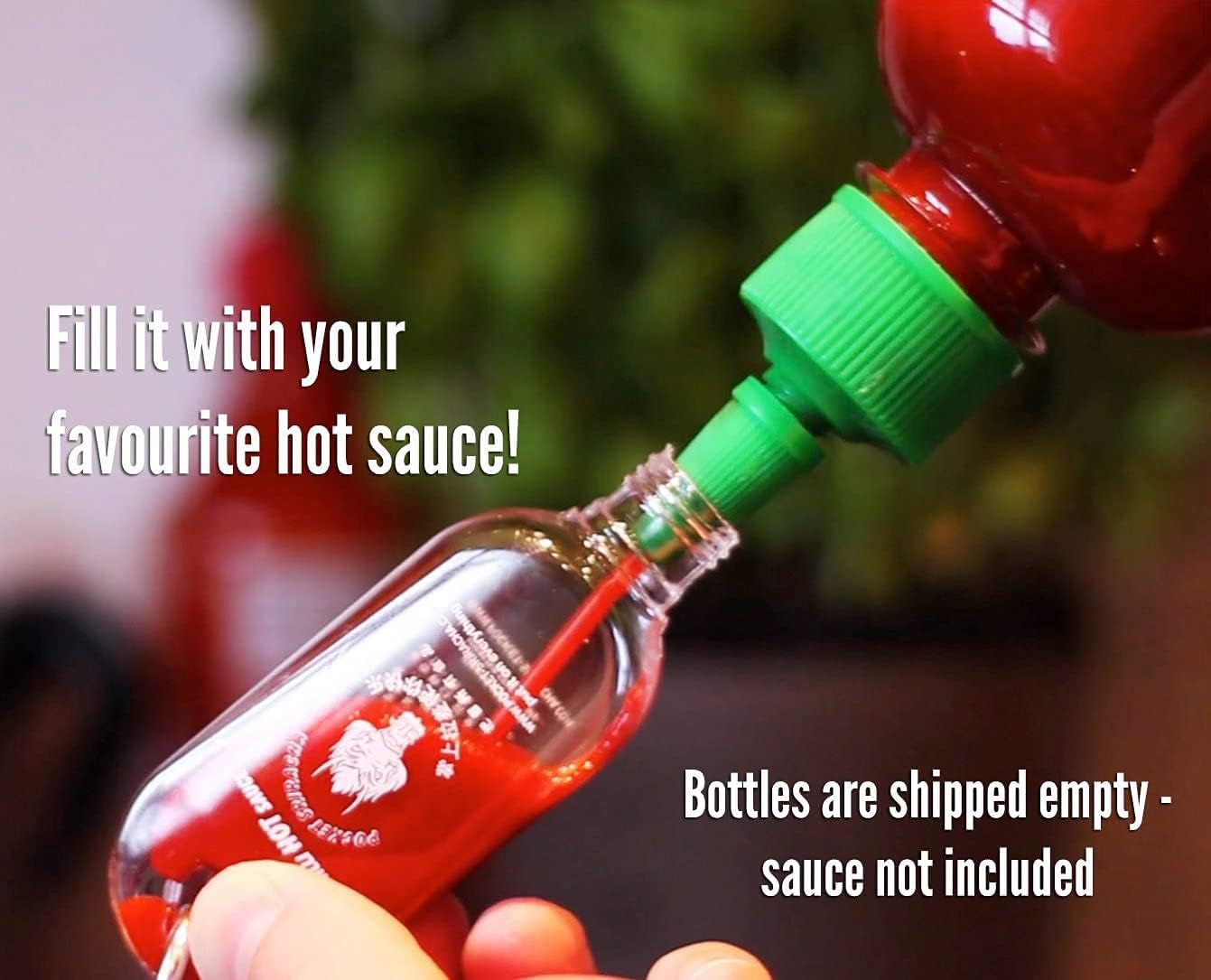 Pocket Sriracha Mini Sriracha Hot Sauce Bottle Keyring 1 PACK Bring Hot Sauce with you Everywhere - Great Chilli Sauce Gift (Shi