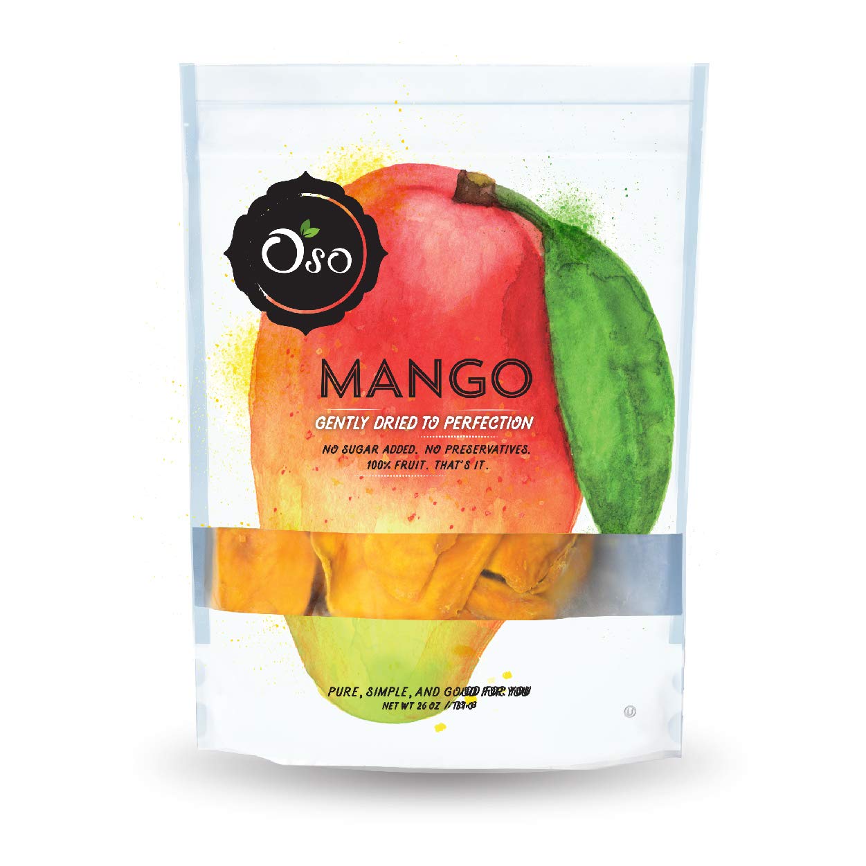 Oso Snacks Dried Mango Slices  Top-Grade Quality  No Added Sugar Or Preservatives  Big Pieces Only! 26Oz