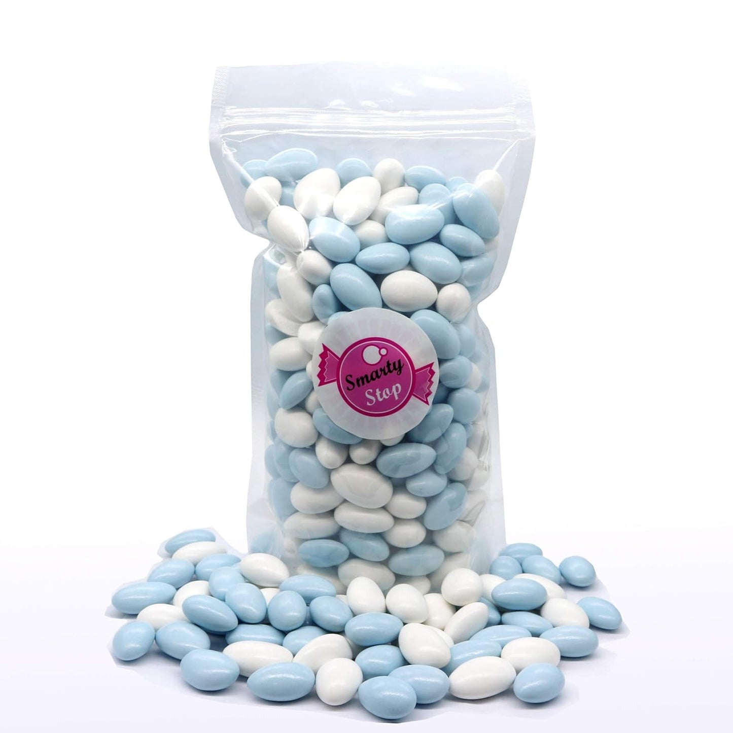 Smarty Stop Jordan Almonds - Blue & White, 1 Pound Pack
