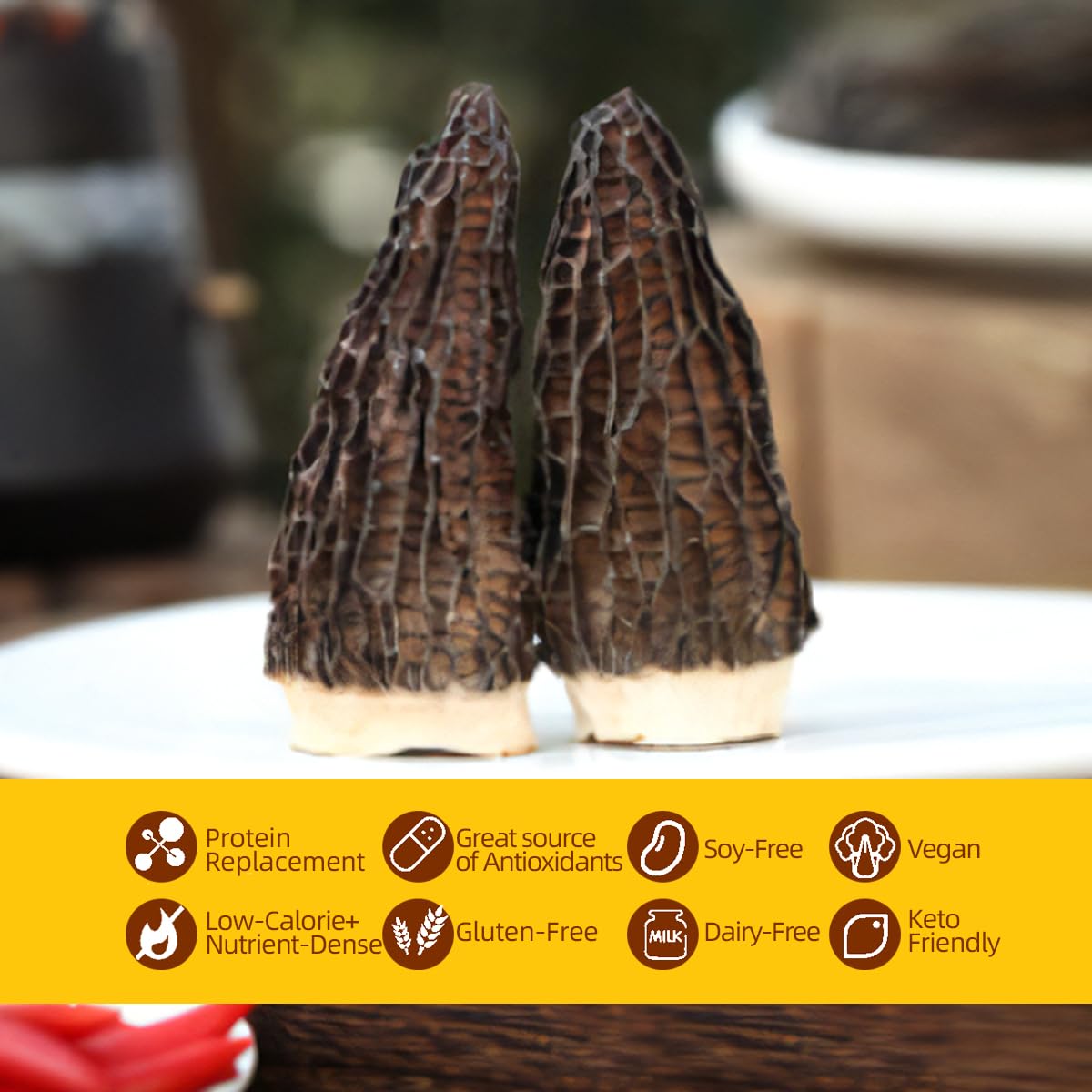 Meimiduo 2.8 Oz Delicious Grade Aaa Dried Morel Mushrooms For Cooking, Ketone Friendly, Gluten-Free, Fat-Free, Sugar-Free, No Ad
