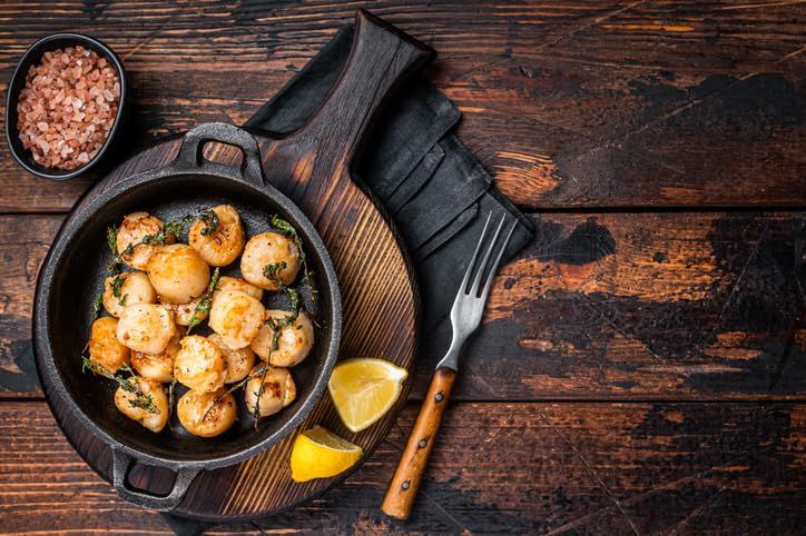 New York Steak & Seafood Jumbo Scallops - Frozen Sea Scallops - Wild Caught Fresh Dry Scallops Without Water Added (5 Lbs. Scall