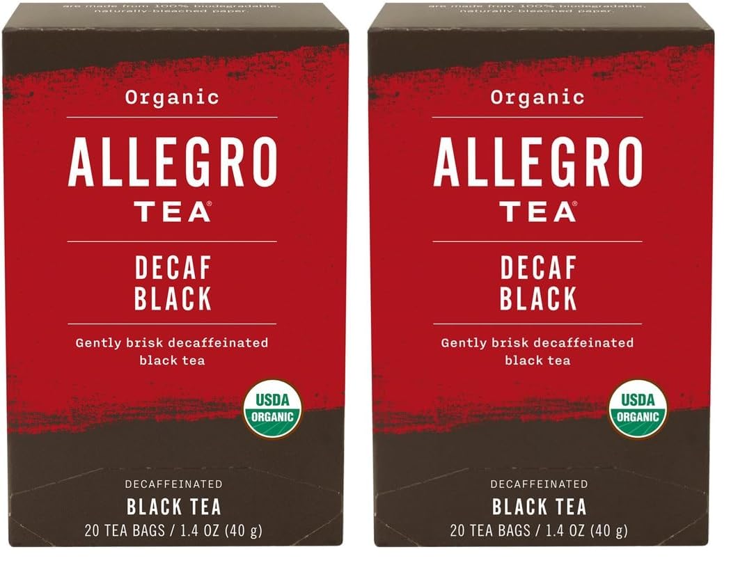 Allegro Tea, Organic Decaf Black Tea Bags, 20 ct (Pack of 2)