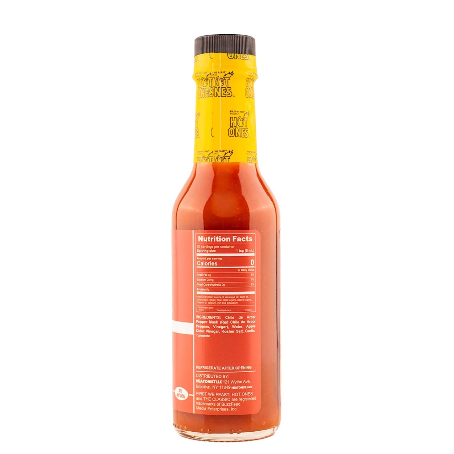 HOT ONES Hot Sauce - Classic Flavor, Made with Organic Chile De Arbol Peppers, 5 Fl Oz Bottle (3-Pack)