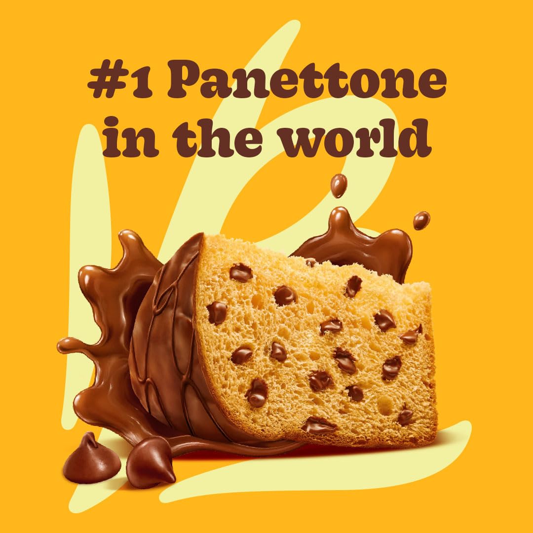 Bauducco Chocottone Chocolate Chips - Moist & Fresh Cake  Traditional Italian Recipe with Fudge Topping  Filled with Chocolate Chips  16.0 oz (Pack of 1)