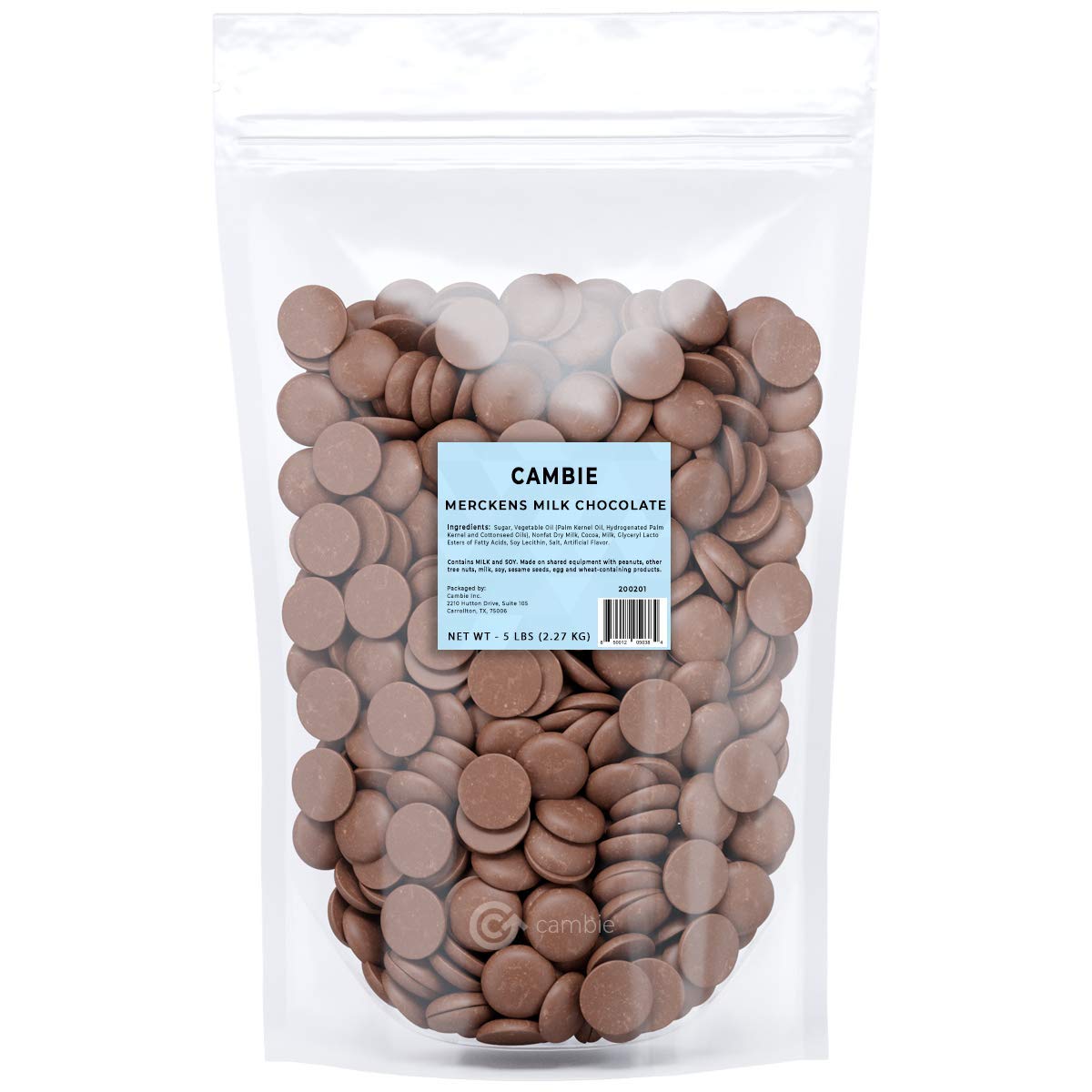 Merckens Milk Chocolate Melting Wafers by Cambie  5 Pounds of Milk Melting Chocolate  Candy Melts & Baking Chocolate  For Dipping  Covering  Desserts & Baking  5 lb