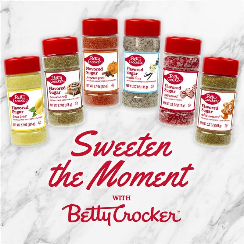 Betty Crocker Lemon Twist Flavored Sugar - Citrus Dessert Sugar for Baking, Cocktails & More, 3.7 oz