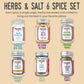 Burlap & Barrel Herb & Salt Gift Set - 6 Full Size Jars, Make Your Own Spice Blend, 1 Ounce Each