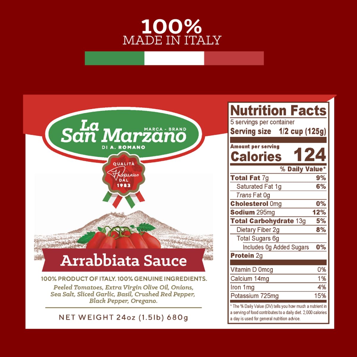 La San Marzano Pasta Sauce Variety Pack, Tomato Basil, Arrabiata, Marinara, 24 oz each, All Natural, Vegan, Gluten Free, 3 Pack