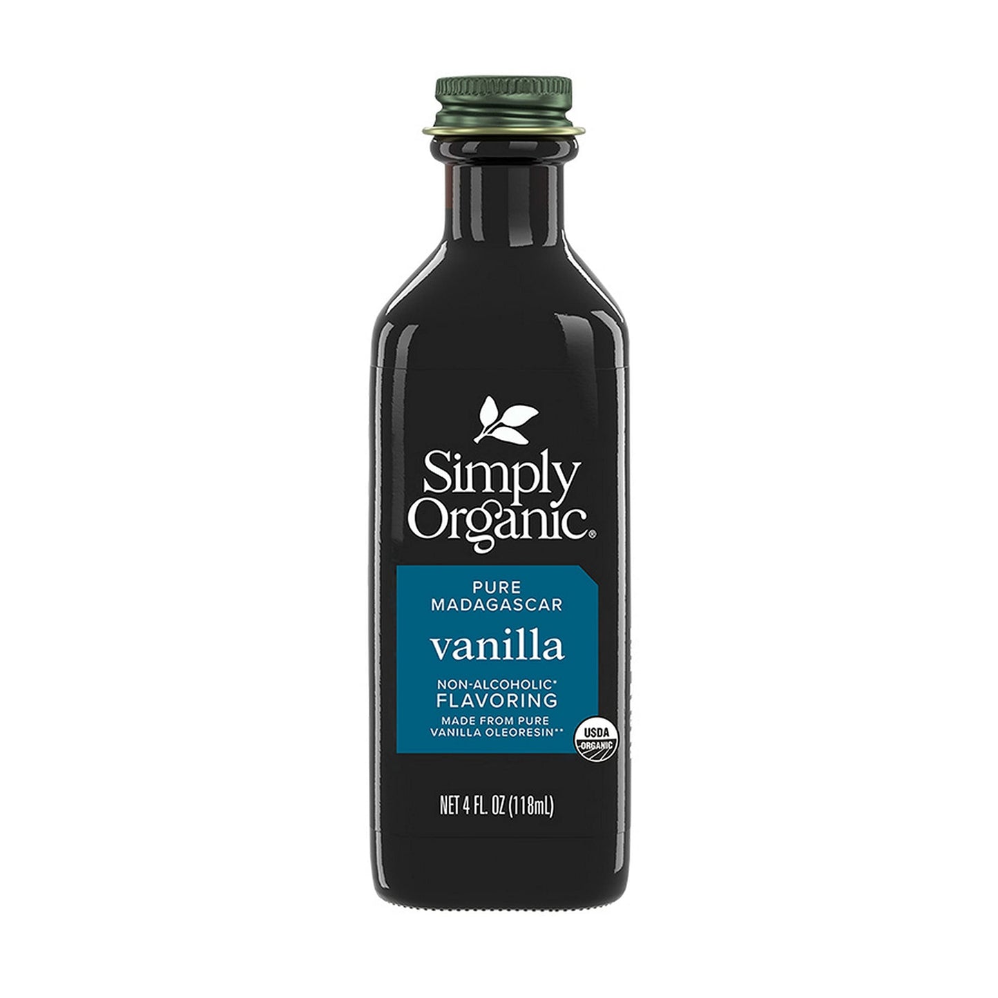Simply Organic Non-Alcoholic Vanilla Flavoring, Certified Organic, 4 Ounce Glass Jar