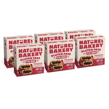 Natures Bakery Gluten Free Fig Bars, Pomegranate, Real Fruit, Vegan, Non-Gmo, Snack Bar, 6 Boxes With 6 Twin Packs (36 Twin Pack